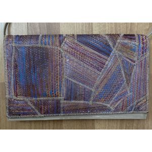 Vintage 1980s Bag by Varon Patchwork Leather Snakeskin Shoulder Bag Purse